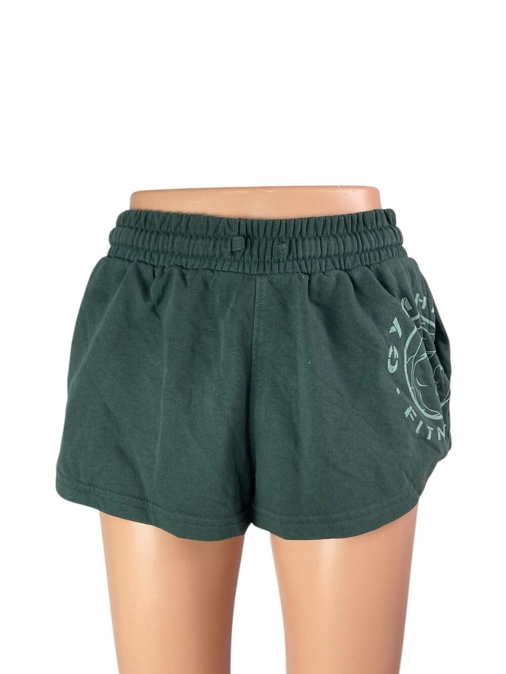 Gymshark Legacy Graphic Women's Green Yoga Workout Athletic Activewear Shorts XS
